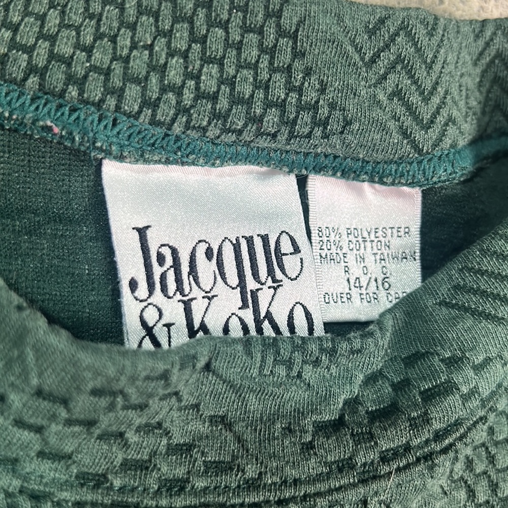 Jacque & Koko Green Textured Womans Sweater k166 Vintage - Picture 3 of 6
